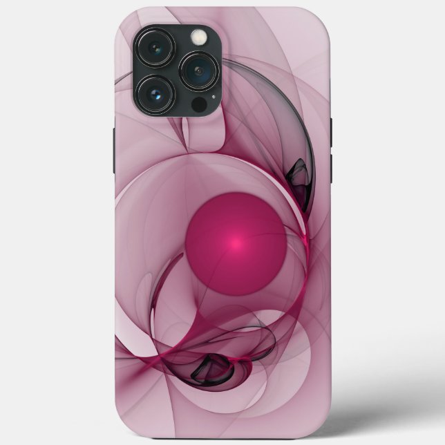 Coques Case-Mate iPhone Fractal, moderne Berry Abstrait Art rose (Verso)