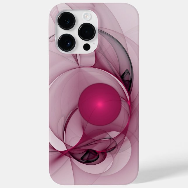 Coques Case-Mate iPhone Fractal, moderne Berry Abstrait Art rose (Verso)