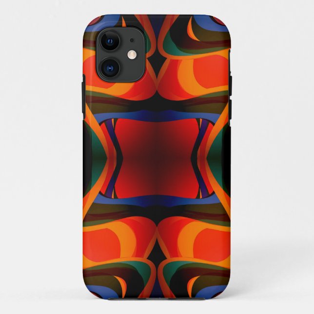 Coques Case-Mate iPhone fractale abstraite rétro (Dos)