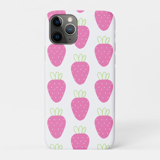 Coques Case-Mate iPhone Fraise rose Aquarelle Minimale Fruit (Dos)