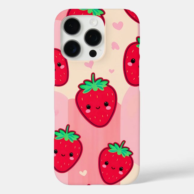 Coques Case-Mate iPhone Fraise souriante aux joues roses (Verso)
