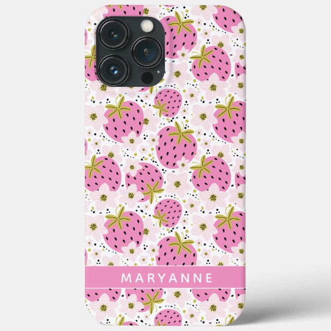 Coques Case-Mate iPhone Fraises roses Personnalisées Caisses de téléphone  (Verso)