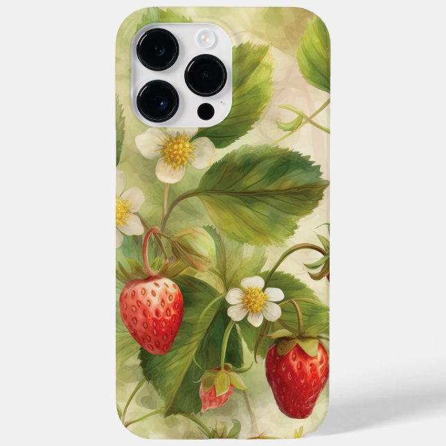 Coques Case-Mate iPhone Fraises sauvages Vibe d'été Aquarelle (Verso)