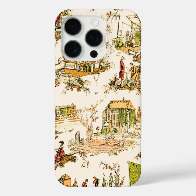 Coques Case-Mate iPhone Français Creme Toile Chinoiserie Style Rustique (Verso)