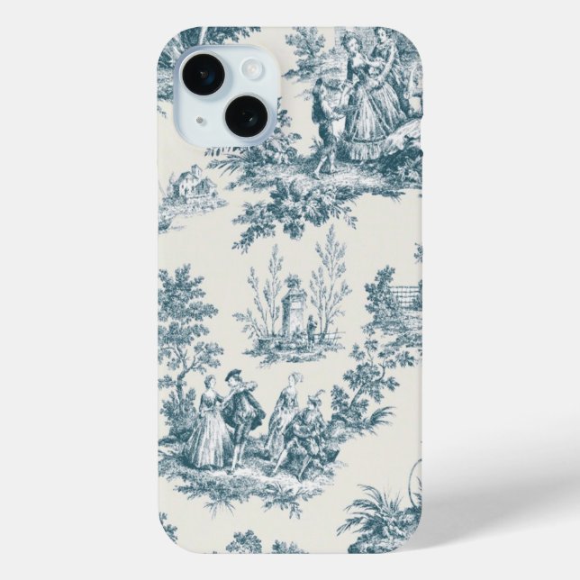 Coques Case-Mate iPhone Français toile de jouy sage vert élégant (Verso)