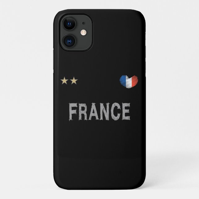 Coques Case-Mate iPhone France Football Fan Chemise Coeur (Dos)