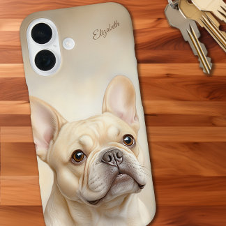 Coques iPhone 16 French Bulldog Personnalisé Cream Frenchie