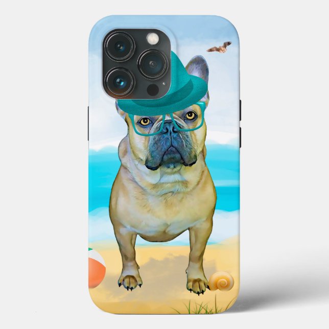 Coques Case-Mate iPhone French Bulldog sur la plage (Verso)