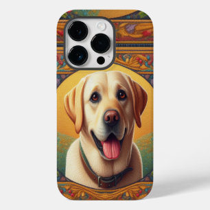 Coque Pour iPhone 14 Pro Frontière colorée du chien de trieur du Labrador f