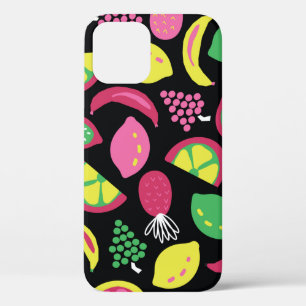 Case-Mate iPhone Case Fruit transparent vintage motif noir vert jaune 