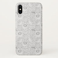 Fruits tropicaux sans couture motif noir et blanc