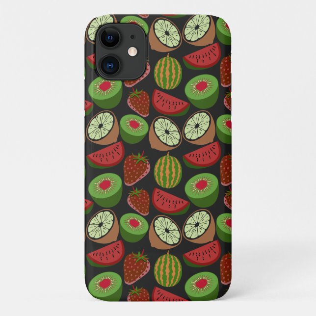 Coques Case-Mate iPhone Fruits tropicaux sans soudure motif coloré (Dos)
