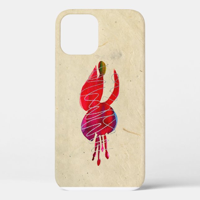 Coques Case-Mate iPhone Fuchsia abstraite aquarelle florale (Verso)