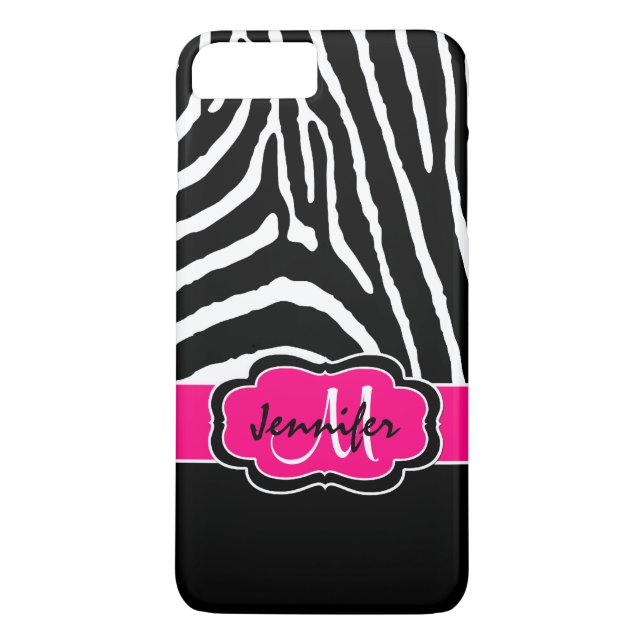 Coques Case-Mate iPhone fuchsia des rayures | de zèbre de l'affaire | de (Dos)
