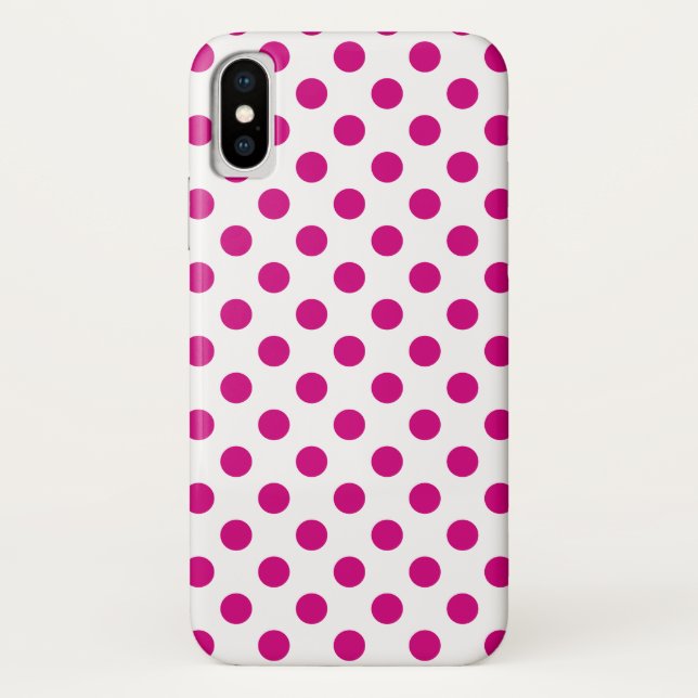 Coques Case-Mate iPhone Fuchsia polka (Dos)