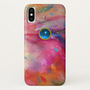 Coque Case-Mate Pour iPhone FUCHSIA ROSE ABSTRAITE pierre saphir bleu