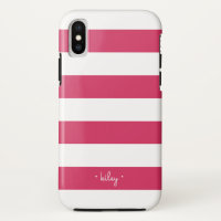 Fuchsia rose & blanc bande personnalisée