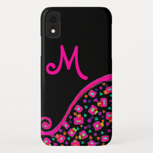 Case-Mate iPhone CASE FUCHSIE ROSE NOIR DÉCO MONOGRAM ABSTRAIT