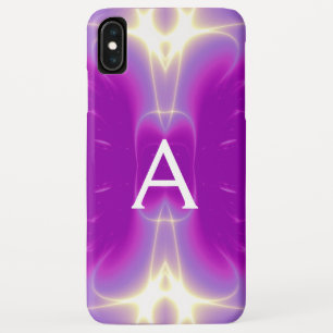 COQUES POUR iPhone FUCHSIE ROSE VAGUES FRACTALES BLANCHES MONOGRAMME