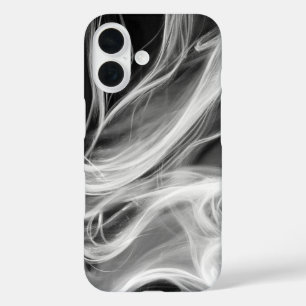 Coques iPhone 16 Fumée blanche sur noir