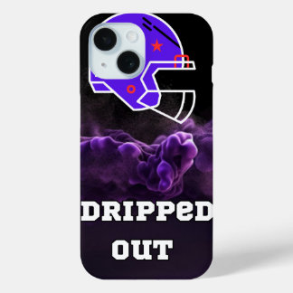 Coque Pour iPhone 15 Fumée violette de football