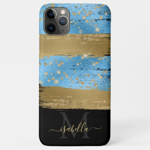 Case-Mate iPhone Case Fun Blue Gold Parties scintillant Script Monogramm