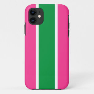 Case-Mate iPhone Case Fun Bold Tropical Green Rose White Racing Stripes