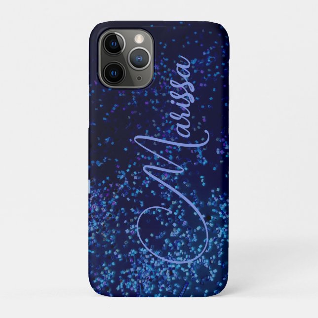 Coques Case-Mate iPhone Fun Chic Personnalisé Blue Confetti (Dos)