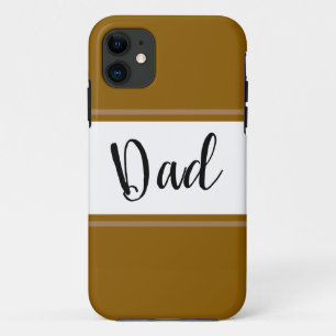 Case-Mate iPhone Case Fun Golden Brown White Racing Stripes Papa Texte