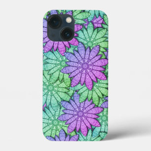 Case-Mate iPhone Case Fun Purple et Fleurs vertes