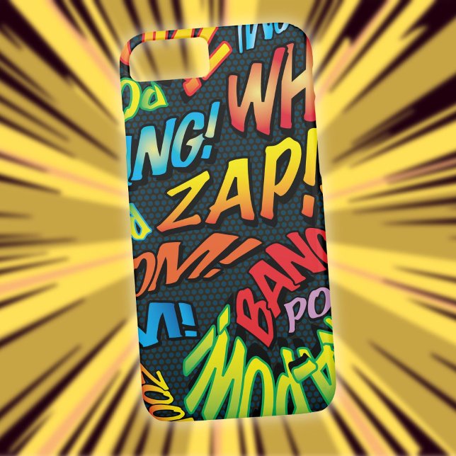 Coques Case-Mate iPhone Fun Retro Comic Book pop Art Sounds (Fun Retro Comic Book Pop Art Sounds Case-Mate iPhone Case)