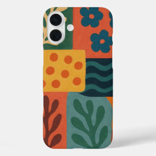 Coques iPhone 16 Plus Fun Retro Garden Collage Motif Motif