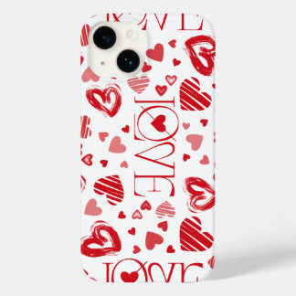 Coque Pour iPhone 14 Funda/Case para iPhone Patrón_corazones romántico