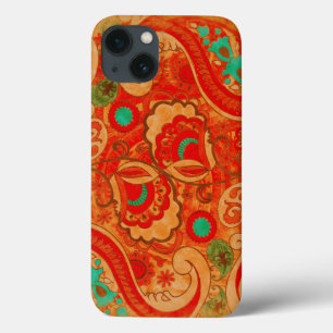Case-Mate iPhone Case Funky Burnt Orange Rouge Turquoise Vintage Paisley