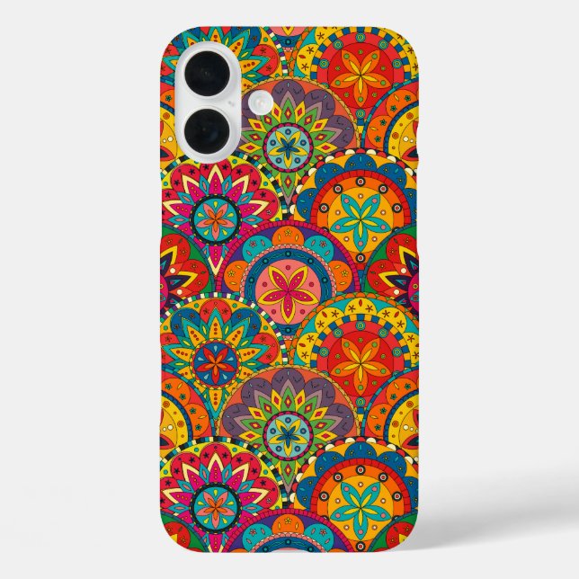 Coques Case-Mate iPhone Funky Retro couleur Motif Mandala (Verso)