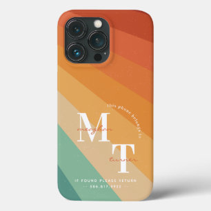 Case-Mate iPhone Case Funky Rétro Rayures Groovy 1970   Monogramme 