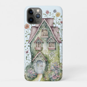 Case-Mate iPhone Case Funky vert aquarelle maison fleurs mullions