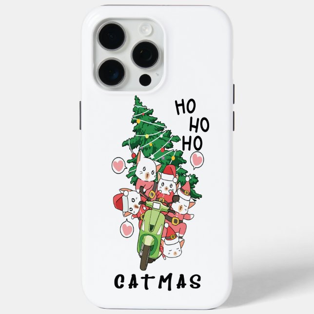 Coques Case-Mate iPhone Funny Cat Claus Joyeux Catmas (Verso)