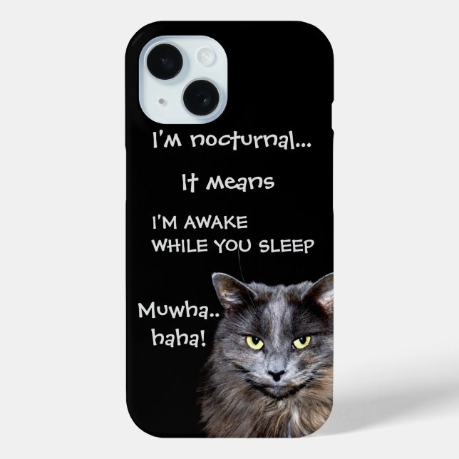 Coques Case-Mate iPhone Funny Cat est Nocturne Evil Laugh (Verso)