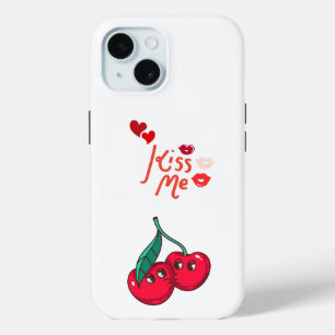Coque Pour iPhone 15 Funny Cherries in Love.