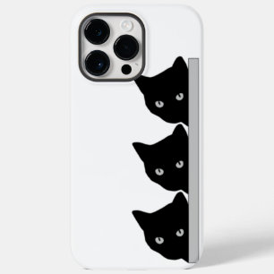 Coque Pour Pour iPhone 14 Pro Max Funny Curious Chats Silhouette