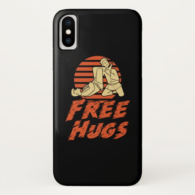 Coques Case-Mate iPhone Funny Free Hugs - Brésilien Jiu-Jitsu, BJJ Cadeau (Dos)