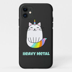 Case-Mate iPhone Case Funny heavy metal unicorne arc-en-ciel chat