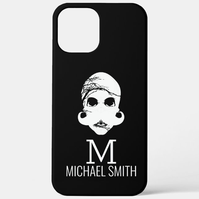 Coques Case-Mate iPhone Funny Mustache Monogramme #2 (Verso)