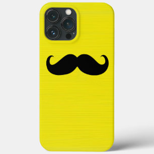 Case-Mate iPhone Case Funny Mustache noire sur Arrière - plan jaune