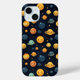 Coque Pour iPhone 15 Funny Planètes Espace Motif