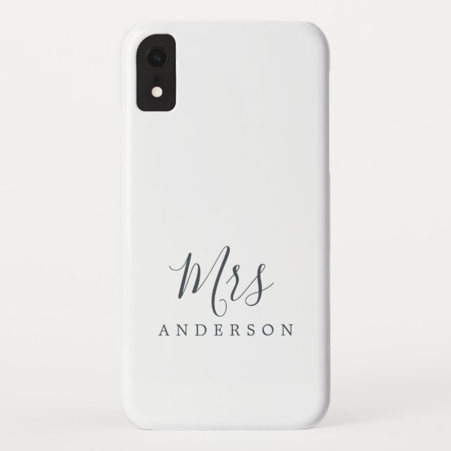 Coques Case-Mate iPhone Futur Madame Black White Chic Script Bride (Dos)