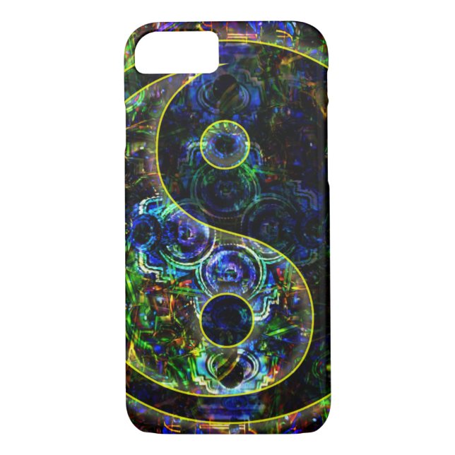 Coques Case-Mate iPhone Futur symbole urbain métallique de Yin Yang de (Dos)