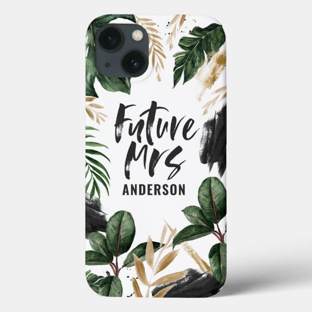 Coques Case-Mate iPhone Future Mme feuille tropicale et typographie (Verso)