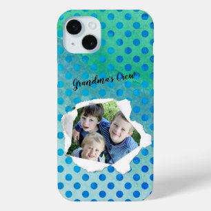 Coque iPhone 15 Mini Gabarit de perforation en forme de points pour pap
